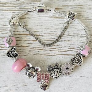 NWOT Mickey & Minnie Euro Bracelet size 8.3 inch